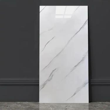 Imagem de Kit 100 Placa Adesiva Mármore Parede 3d Porcelanato Lavável Autocolante 30x60cm Triboshop (Marmore Branco)