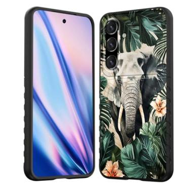Imagem de EFGWSDER Capa para Galaxy A16 5G, capa protetora de borracha TPU flexível com absorção de choque para Samsung Galaxy A16 5G 6,7 polegadas 2024, folhas de palmeira de elefante