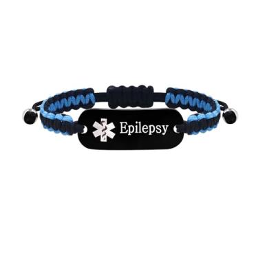 Imagem de Tobestu Pulseiras ajustáveis de alerta médico de aço inoxidável - Pulseira de identificação de informações de saúde com símbolo de emergência - YS5833, Adjustable, Nylon, Sem Pedra Preciosa
