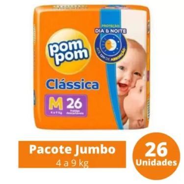 Imagem de Fralda Pom Pom Clássica Jumbo 1 Pacote Tamanho M 26 Unidades