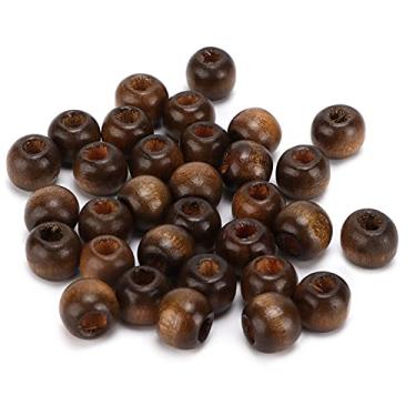 Imagem de Feito de Composição de 500pcs Contas de Madeira 10mm G de Esferas Perfuradas Soltas para Colar de Pulseira M, Fazendo Com que As Miçangas Compostas de Madeira e Padrões lindamente.