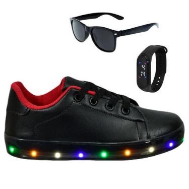 Imagem de Tênis Infantil Masculino De Led Casual Confortável Estiloso Básico Cad