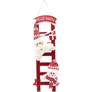Imagem de Escada com Papai Noel e Boneco de Neve 56cm - Festive