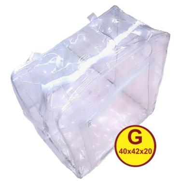 Imagem de Bolsa Sacola Em Pvc Cristal Transparente Premium Grande com Alças em S