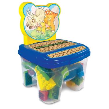 Imagem de Cadeira Blocos Grande Brinquedo Infantil Montar - Dinossauro