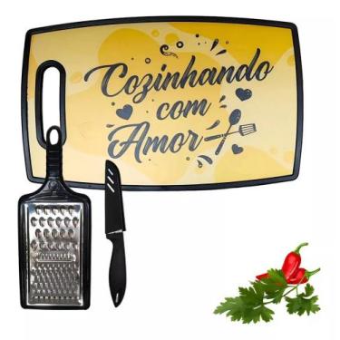 Imagem de Kit Tabua De Cozinha Plastico Corte Legumes Carne Churrasco - General
