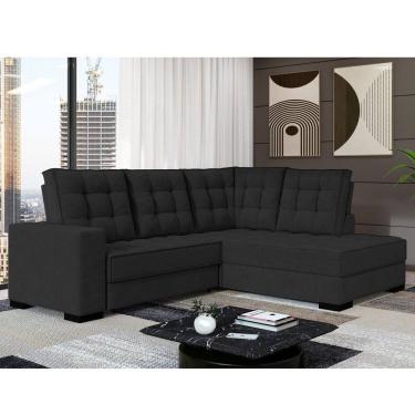 Imagem de Sofá Canto Retrátil e Reclinável Munique Tamanho 220cm X 175cm Preto