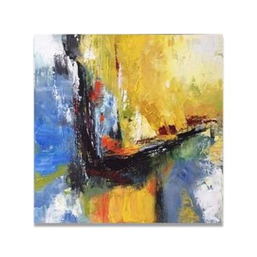 Imagem de The Water Beast Opened Its Mouth Flower Canvas Wall Art Abstract Floral Painting Modern Blooming Bouquet Picture Print Matter 40x40cm