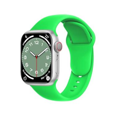 Imagem de DONEGANI Pulseira esportiva feminina C1D Ultra 2 de 49 mm, série 10 de 46 mm, 9, 8, 7, 45 mm e 41 mm, SE 6, 5, 4, 44 mm e 40 mm, 3 2 1 42 mm e 38 mm para homens iWatch, pulseira de silicone verde