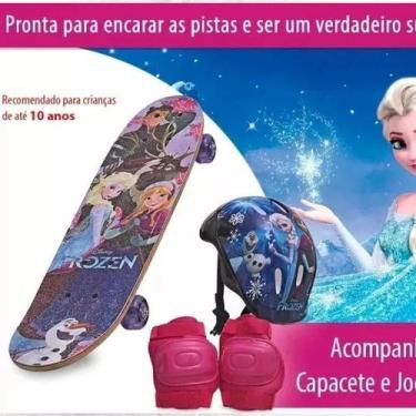 Imagem de Skate Infantil Frozen  Capacete  Joalheira - IMPORT
