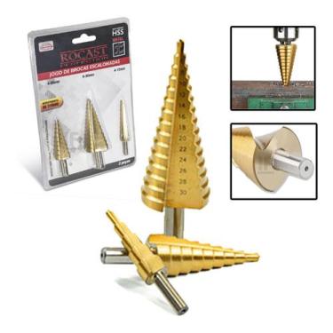 Imagem de Jogo De Brocas Escalonadas Hss 3 Pcs - 170,0004  Rocast