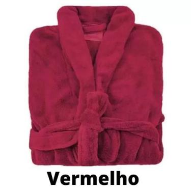Imagem de Roupão microfibra Adulto Soft Macio roupão de banho Corttex, Vermelho