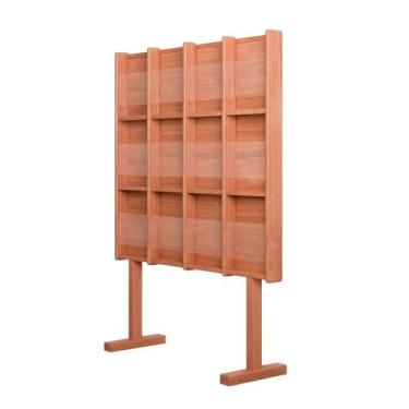 Imagem de Porta-jornais de chão Porta-revistas de chão, estante de leitura de madeira maciça, porta-livros criativo para exposição de jornais e CDs Porta-revistas de chão(Cherry)