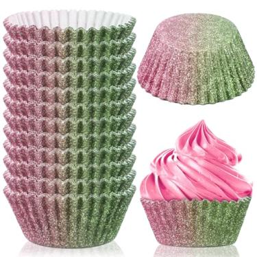 Imagem de Vesici 300 unidades, tema bruxa e princesa, decoração de festa, forros de cupcake, rosa e verde, papéis de cupcake para festa de aniversário para decoração de aniversário