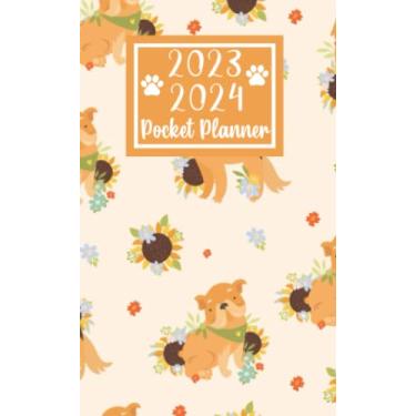 Imagem de 2023 2024 pocket planner For Purse Dog Lovers: 2 year Pocket Calendar January 2023 to December 2024 | 24 Months Monthly Planner & Organizer For Purse ... with Federal Holidays | Cute Dogs Pattern
