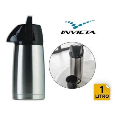 Imagem de Invicta Garrafa Térmica Café Chá Inquebrável Inox 1litro Cor Prateado