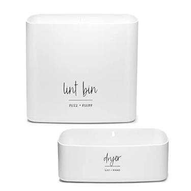 Imagem de Cesto magnético de fiapos para organização e armazenamento de lavanderia (conjunto de 2 peças), suporte de resíduos e decoração de armazenamento, economiza espaço com ímã de montagem na secadora ou opções de montagem na parede