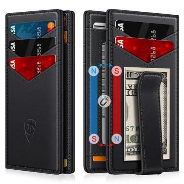 Imagem de Carteira ZALVEX Slim Leather RFID com bloqueio RFID para 12-15 cartões