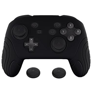 Imagem de PlayVital Samurai Edition Ergonomic Silicone Skin Protective Case for Nintendo Switch Pro Controller, Soft Anti-slip Controller Grip Protector for Nintendo Switch Pro with Thumb Grip Caps - Black