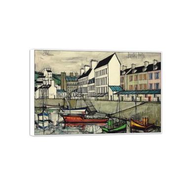 Imagem de Pintura famosa decoração de arte de parede - imagens para sala de estar - cais de grande porta - pôster em tela com moldura branca e impressões 80 x 120 cm 31 x 47 pol