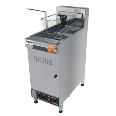 Imagem de Fritadeira Industrial á Gás Metvisa 30 Litros em Inox FIG30, 110V