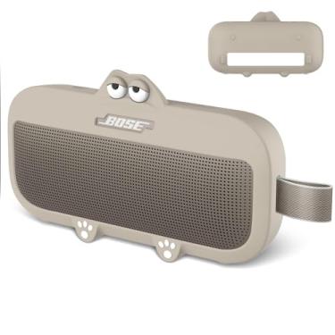 Imagem de Capa de silicone para alto-falante Bluetooth portátil Bose SoundLink Flex (2ª geração), capa protetora macia contra arranhões e quedas com recorte preciso (cinza)