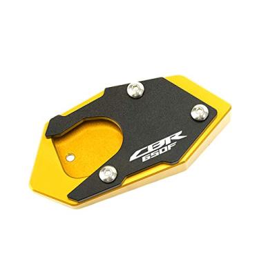 Imagem de Acc-Creativity Suporte de pé de motocicleta ampliador lateral placa de extensão compatível com HONDA CB650F CBR650F 14-19 (CBR650F, dourado)