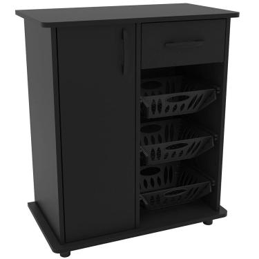 Imagem de Fruteira Facility Com 1 Gaveta 1 Porta E 3 Cestas Politorno Preto