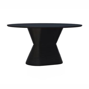 Imagem de Mesa de Jantar Apollo Tampo Oval 160x90cm - Decorise, Preto