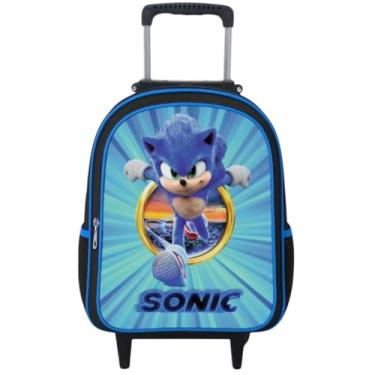 Imagem de Mochila Rodinha Masculina Escolar Infantil Menino Reforçada Grande (SONIC)