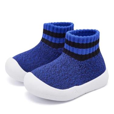 Imagem de Eashi Sapatos De Bebê Para Meninas E Meninos, Meias Com Aderência, Primeiros Passos, Pantufas Antiderrapantes Bebês 18 A 24 Meses, Azul