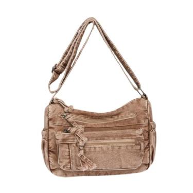 Imagem de YIJU Bolsa de ombro jeans versátil para mulheres, trabalho, festa, viagem, férias