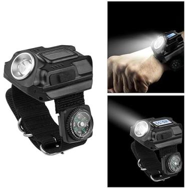 Imagem de FLYEEGO Lanterna Tática De Pulso Led Portátil Recarregável Com Bússola, Ideal Para Corrida, Ciclismo, Montanhismo, Camping, Caminhadas, Patrulha, Caça