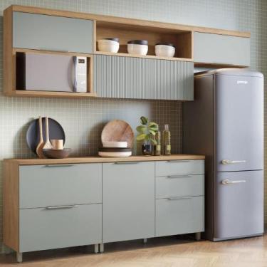 Imagem de Cozinha Completa 5 Peças 5 Portas 4 Gavetas 2 Nichos 100% MDF - Faura,