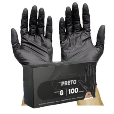 Imagem de Conjunto de 100 luvas descartáveis pretas sem pó, para salão de beleza, barbearia e jardinagem (TAMANHO M TRANSPARENTE 100un)