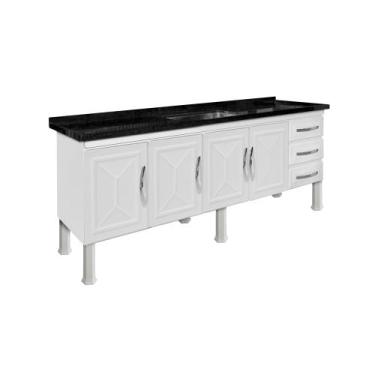 Imagem de Armario de cozinha de aço para pia2.00 desmontado branco - marroart