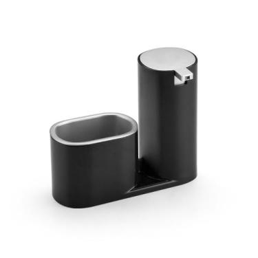 Imagem de Dispenser Detergente Porta Bucha Luxo Conceito - Arthi, Preto Cromado