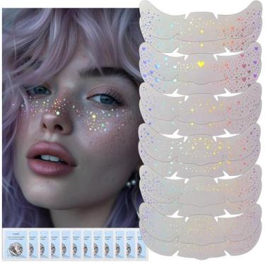 Imagem de Tatuagem temporária HOSAILY Holographic Glitter Freckles x12