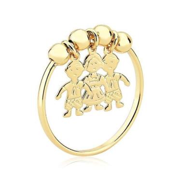 Imagem de Anel Três Filhos Folheado a Ouro 18k - Maise Joias, Folheado a ouro, Ú
