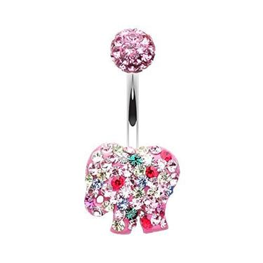 Imagem de WildKlass Jewelry Circus Elefante Cookie Multi-Sprinkle Dot 316L Anel de umbigo de aço cirúrgico