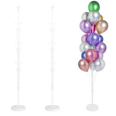 Imagem de KATBUU 2 Sets of Balloon Stand Kit - 6ft Balloon Stands with Base, Balloon Sticks, Decorations for Party Birthday Wedding Baby Shower Gender Reveal Graduation