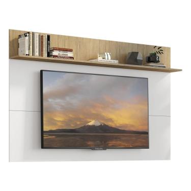 Imagem de Painel Com Suporte Tv 65" Amsterdã Plus Multimóveis V3364 Branco/Rustic Branco/Rustic