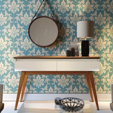 Imagem de Aparador 2 Gavetas Classic Retrô Imcal Off White/Freijó