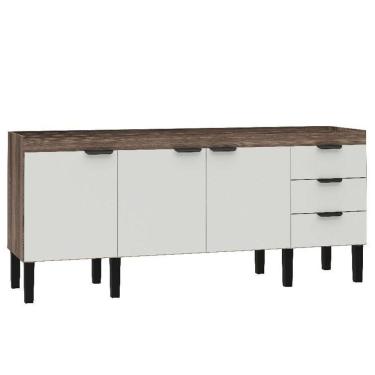 Imagem de Gabinete para Cozinha em Mdf Flamingo 86x194cm Branco e Tamarindo Cozimax