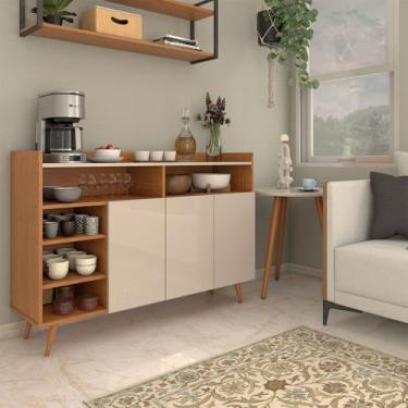 Imagem de Cantinho do Café Expresso 3 Portas 3 Prateleiras Cinamomo/Off White - 