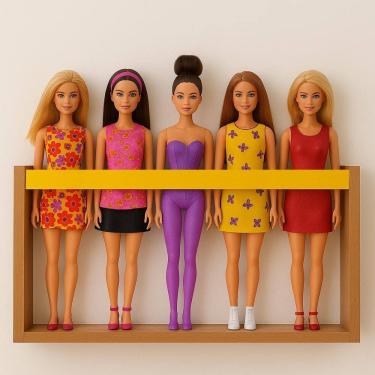 Imagem de Prateleira Para Bonecas Marrom Ripa Color 55Cm