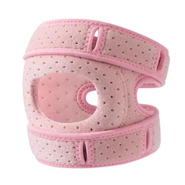Imagem de Generic Joelheira, estabilizador de faixa patelar ajustável, confortável e flexível, suporte para tendão patelar, proteção para joelho para corrida, Rosa, Crianças