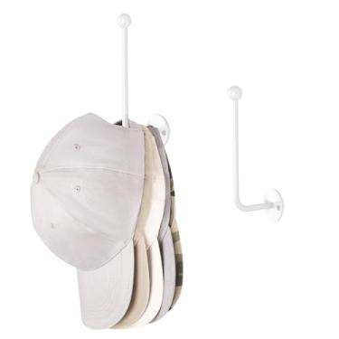 Imagem de Dahey Organizador de chapéus para bonés de beisebol, 2 peças em forma de L, suporte de parede montado na parede, 12 cm, economia de espaço, suporte de metal moderno para armário, quarto, sala de estar