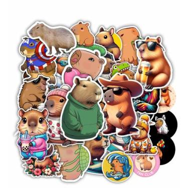 Imagem de Cartela De Adesivos Capivara Infantil Kit 29 Modelos Decora - Du Adesi