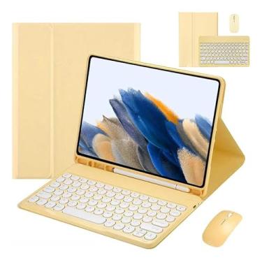 Imagem de Kit Capa, Teclado Redondo, Mouse Para Samsung Tab S7 / S8 11